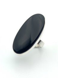 Sølvring 17x35mm Onyx