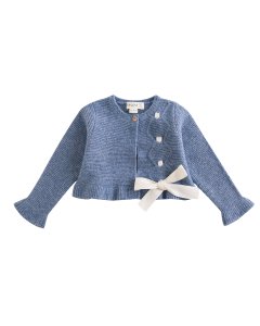 Gebreid vest, knopen en lage strik, 6-24M, BGI86539