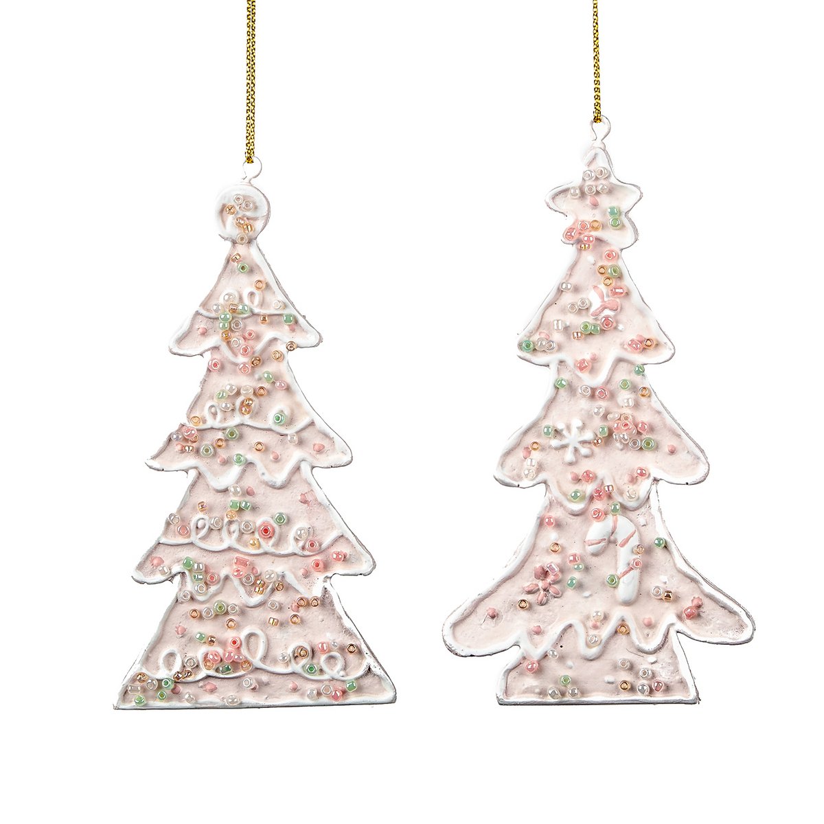 SPRINKL.GINGERBR.TREE ORN ASS/2 PNK 12CM OTHMES