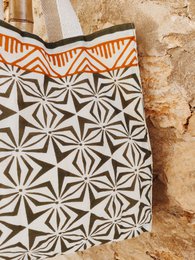 PACK OF 4 UNITS - BLOCK PRINT COTTON BAGS SOLLER COLLECTION