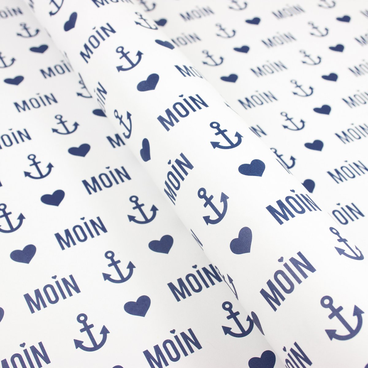 Maritiem inpakpapier Moin gemaakt van gerecycled papier