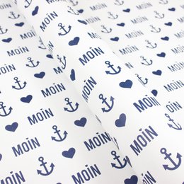 Maritiem inpakpapier Moin gemaakt van gerecycled papier
