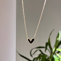 Dark Essence - Zwart Hart Ketting Goud - Waterdicht