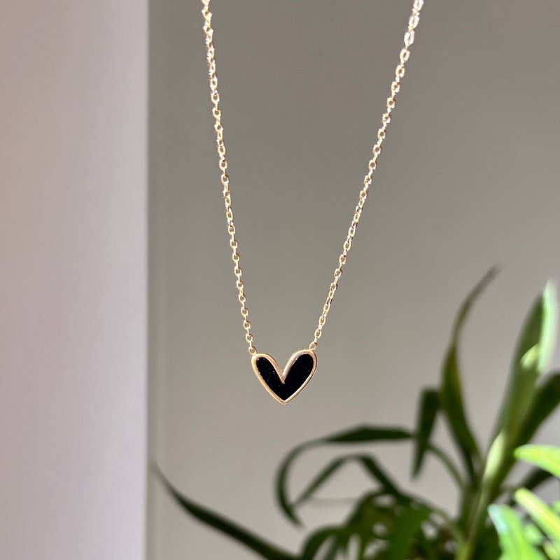 Dark Essence - Zwart Hart Ketting Goud - Waterdicht