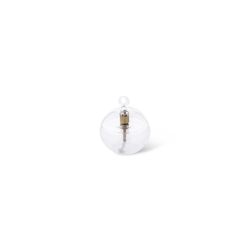 Olielamp Round cover clear brass S