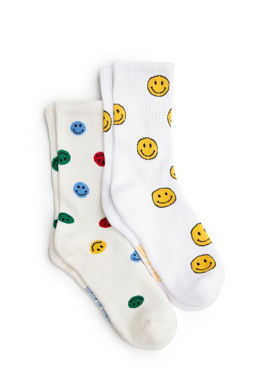 Organic socks gift set Smile, 2-pack - 2 pairs of colorful socks with smileys
