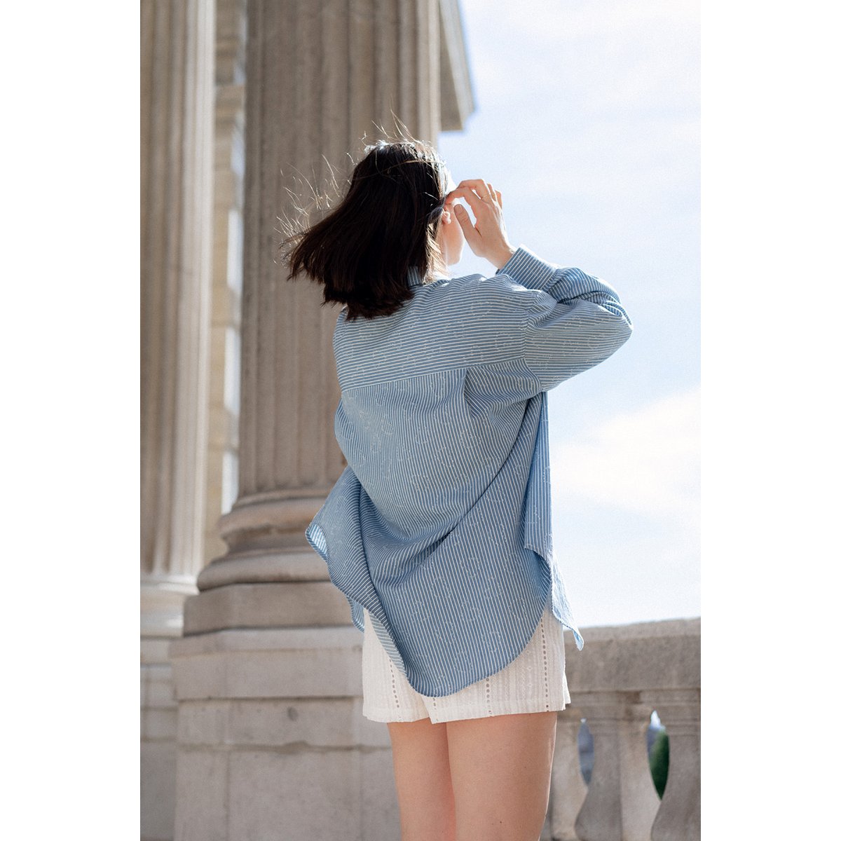 Camicia e cuori a strisce di cotone