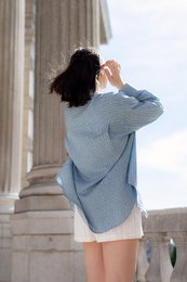 Camicia e cuori a strisce di cotone