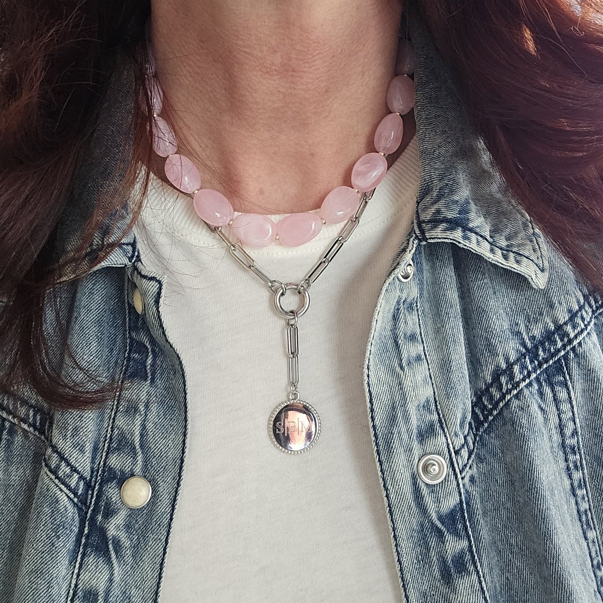 Collier de perles ovales pépite XL