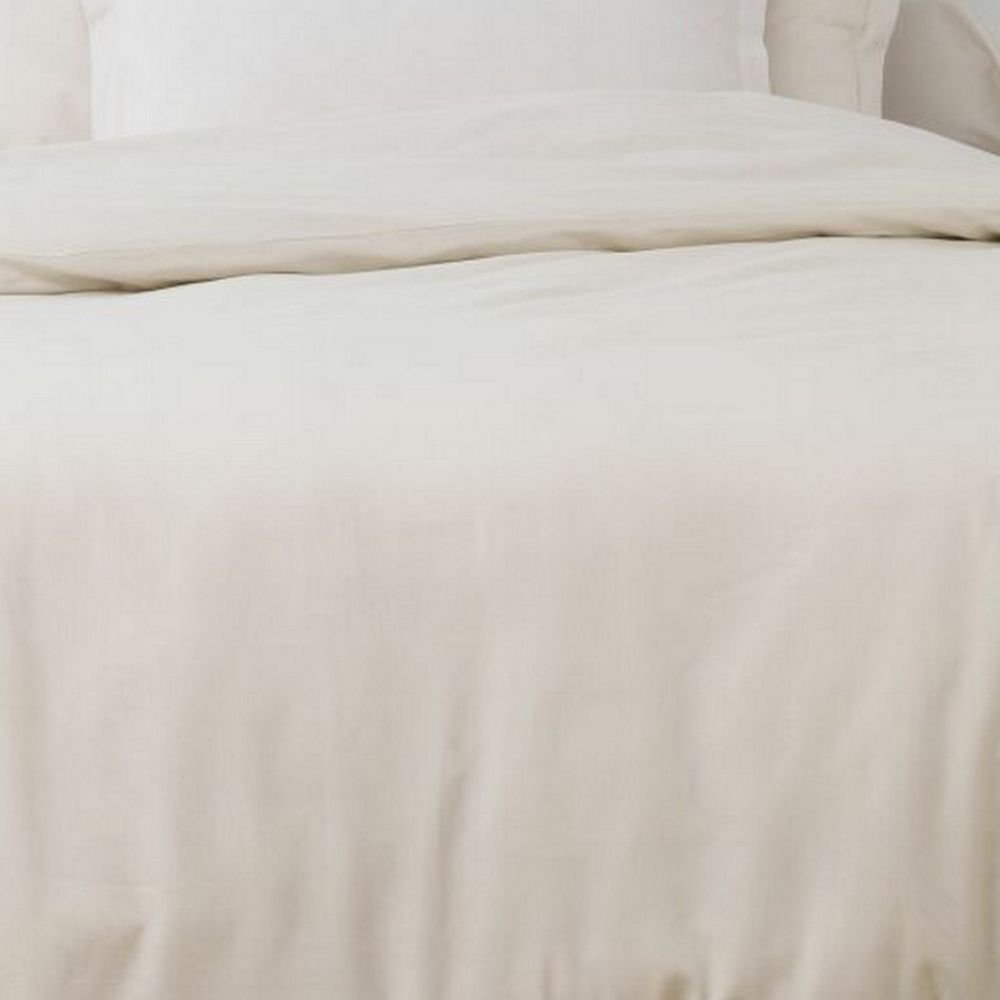 Duvet cover 240x260 cm + 2 pillowcases 65x65 cm beige cotton