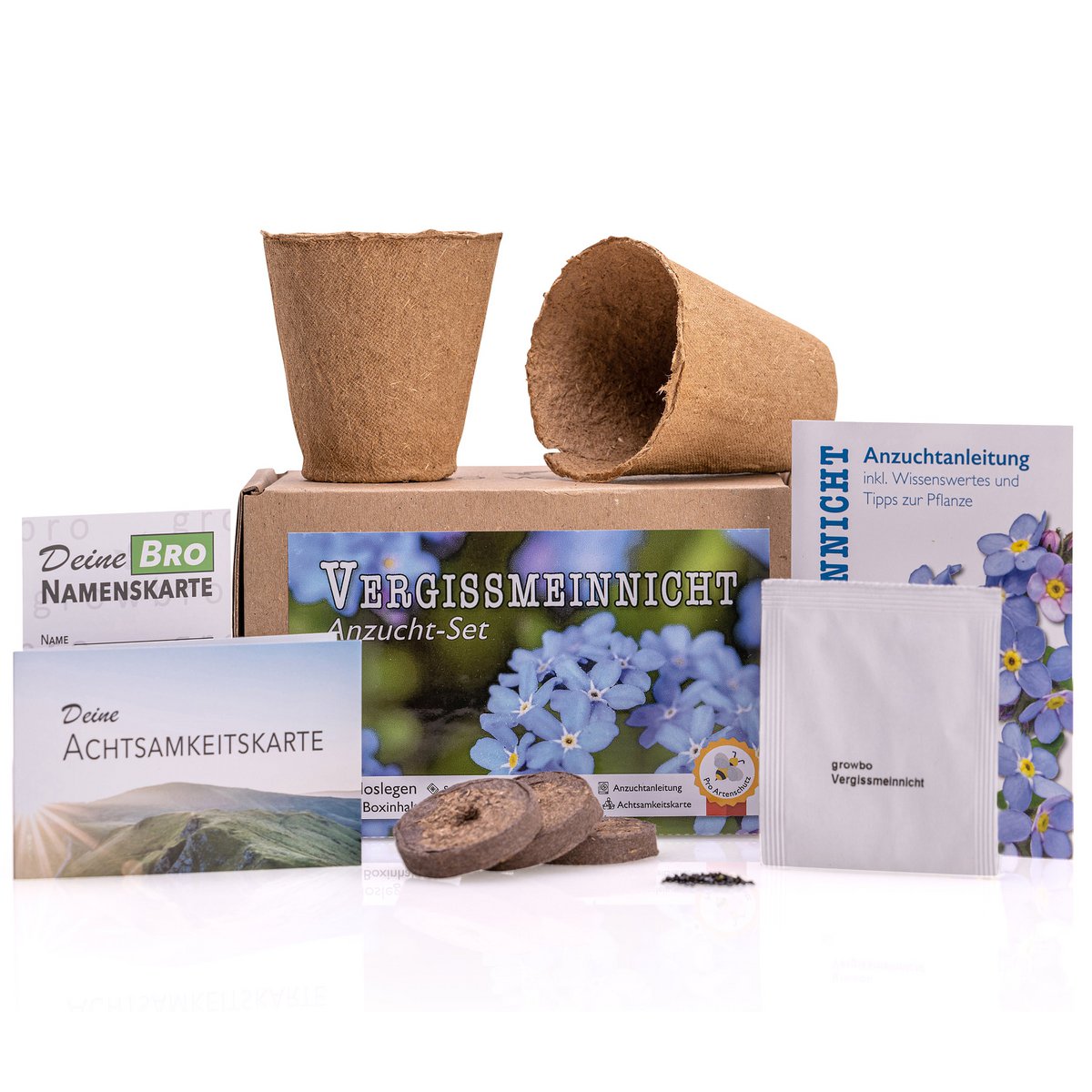 growbro forget-me-not growing set, grow your OWN LOVE SYMBOL, gifts for best friends, gift ideas for women, and much more.