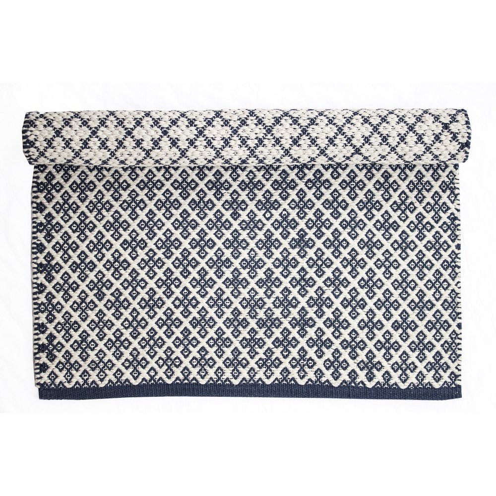 Blue rug Orient 100% Cotton 60x90 cm