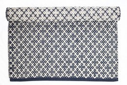 Blue rug Orient 100% Cotton 60x90 cm