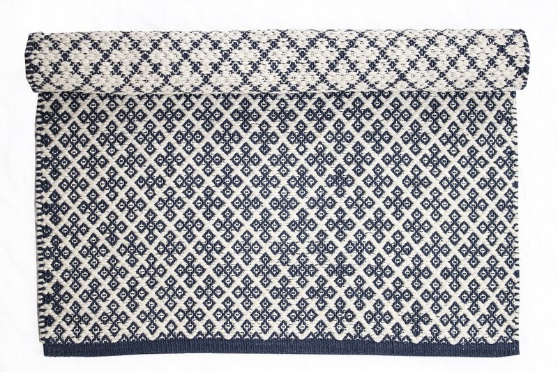 Blue rug Orient 100% Cotton 60x90 cm