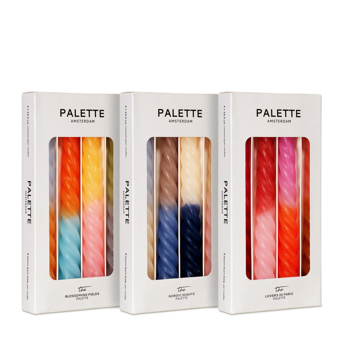 4 Tafelkerzen – Twisted & Dip Dye – Lovers in Paris