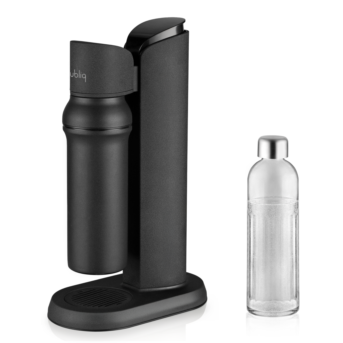 Matte black bubliq glass carbonator - Sparkling water maker 