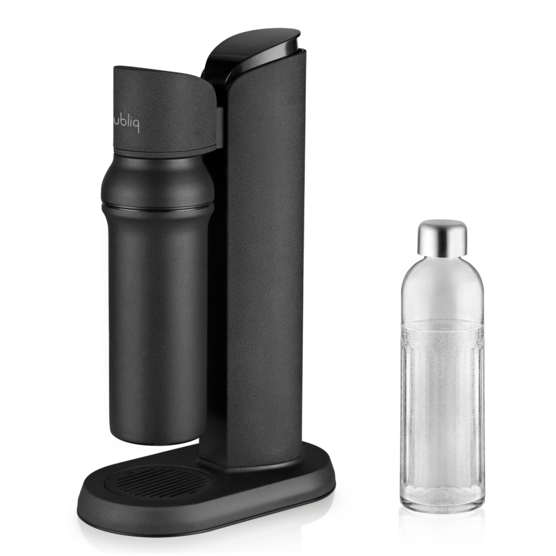 Matte black bubliq glass carbonator - Sparkling water maker 