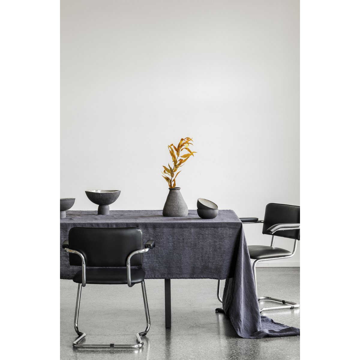 Linnen Tafelkleed Houtskool (330x145 cm)