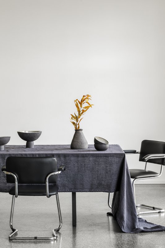 Linnen Tafelkleed Houtskool (330x145 cm)