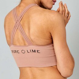 Naadloze Padded Rib Top Roze