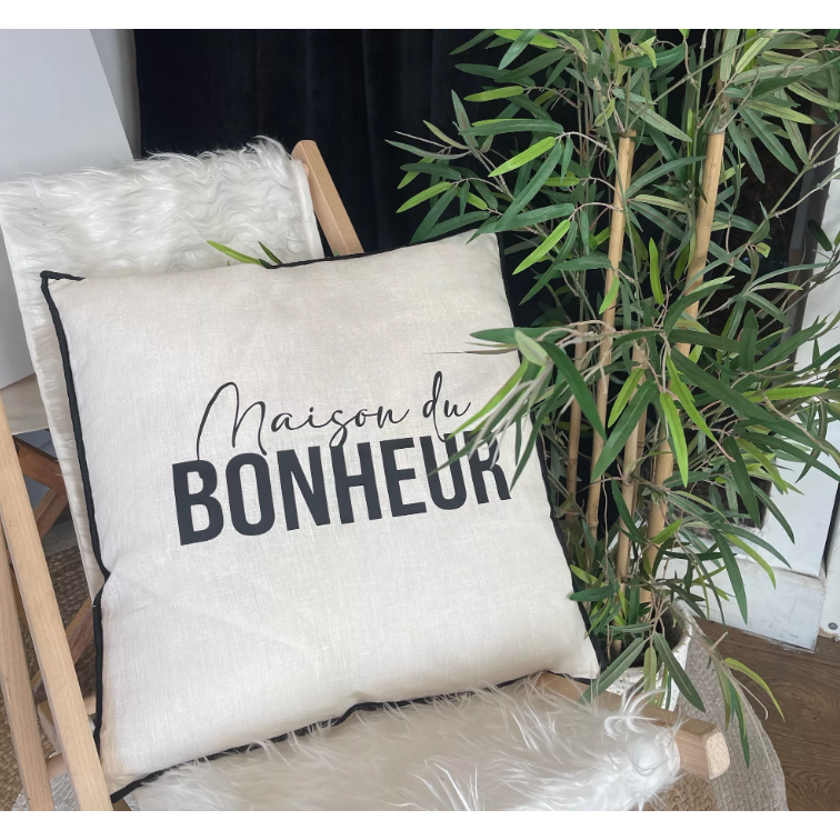 Linen square cushion