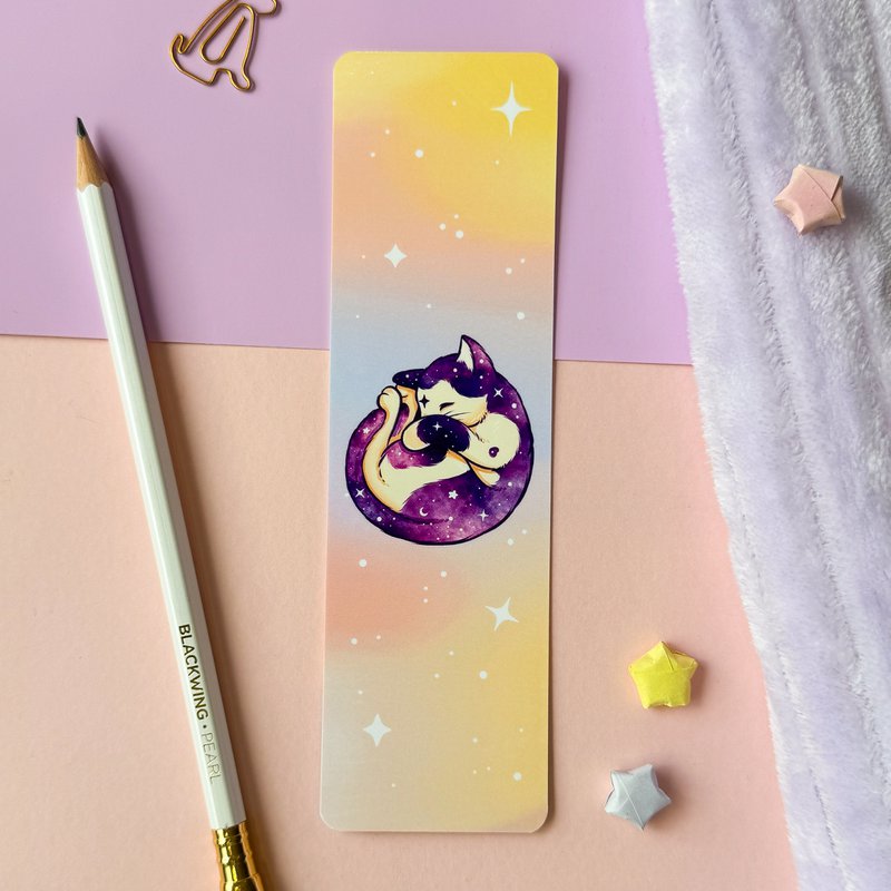 Galaxy Cat lamineret bogmærke