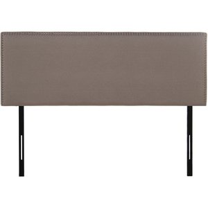 BEIGE POLYESTER UPHOLSTERED BED HEADBOARD, BLACK METAL LEGS 160X7X117/127CM, SUP:160X57CM LL73004