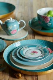 Tea Pot Large Blushing Birds Blue 1.6ltr