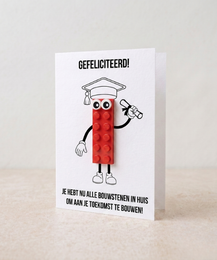Carte postale de célébration de remise des diplômes – Brique de construction LEGO