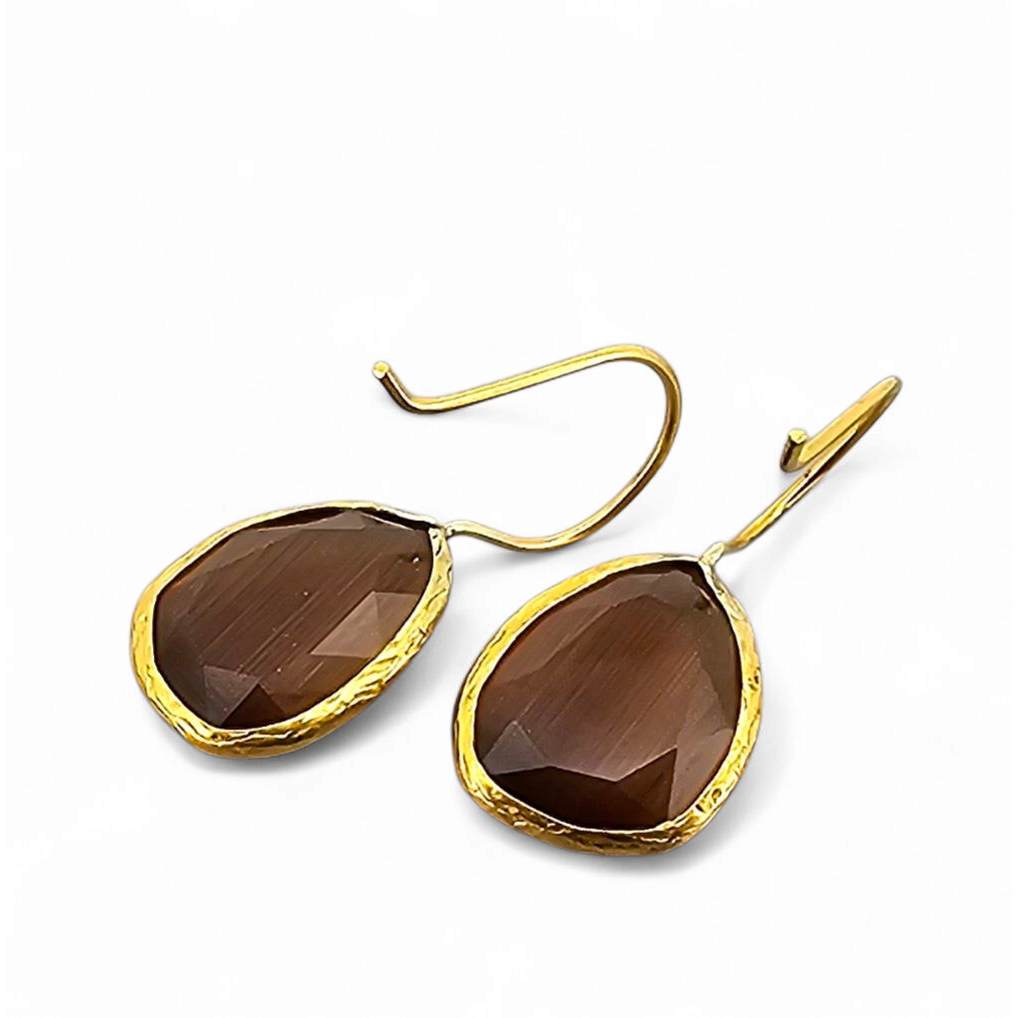 Glowdrop earring, Brown Medium