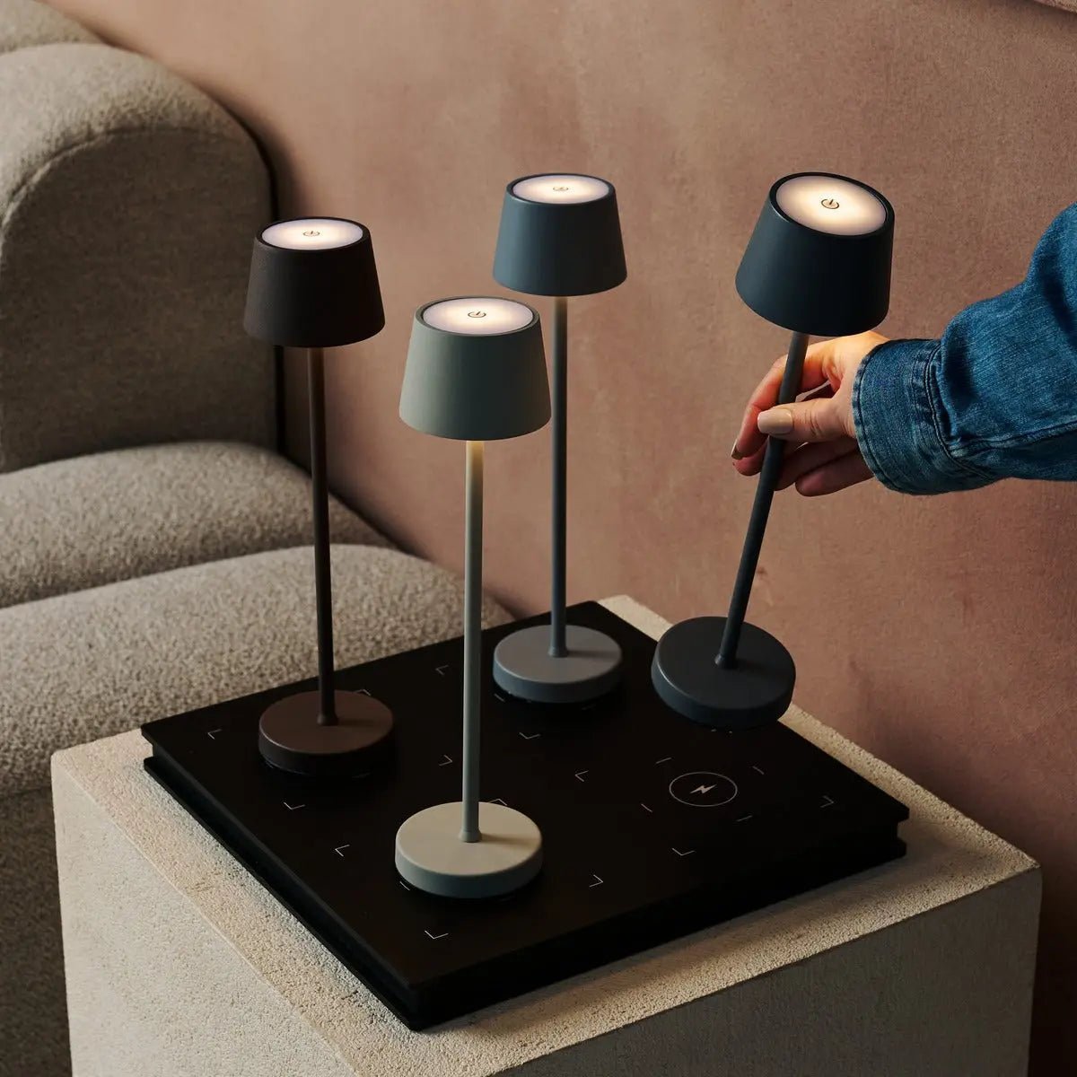 Lampe sans fil Vondel Mini Shadow Grey