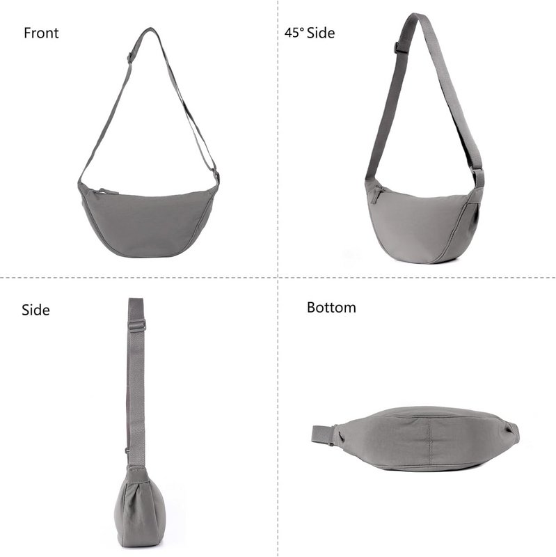 Bolso media luna con bandolera de nailon
