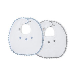 LÄTZCHEN (PACKUNG 2 EINHEITEN) – 100 % BAUMWOLLSTOFF – GRAU & BLAU