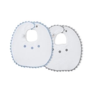 LÄTZCHEN (PACKUNG 2 EINHEITEN) – 100 % BAUMWOLLSTOFF – GRAU & BLAU