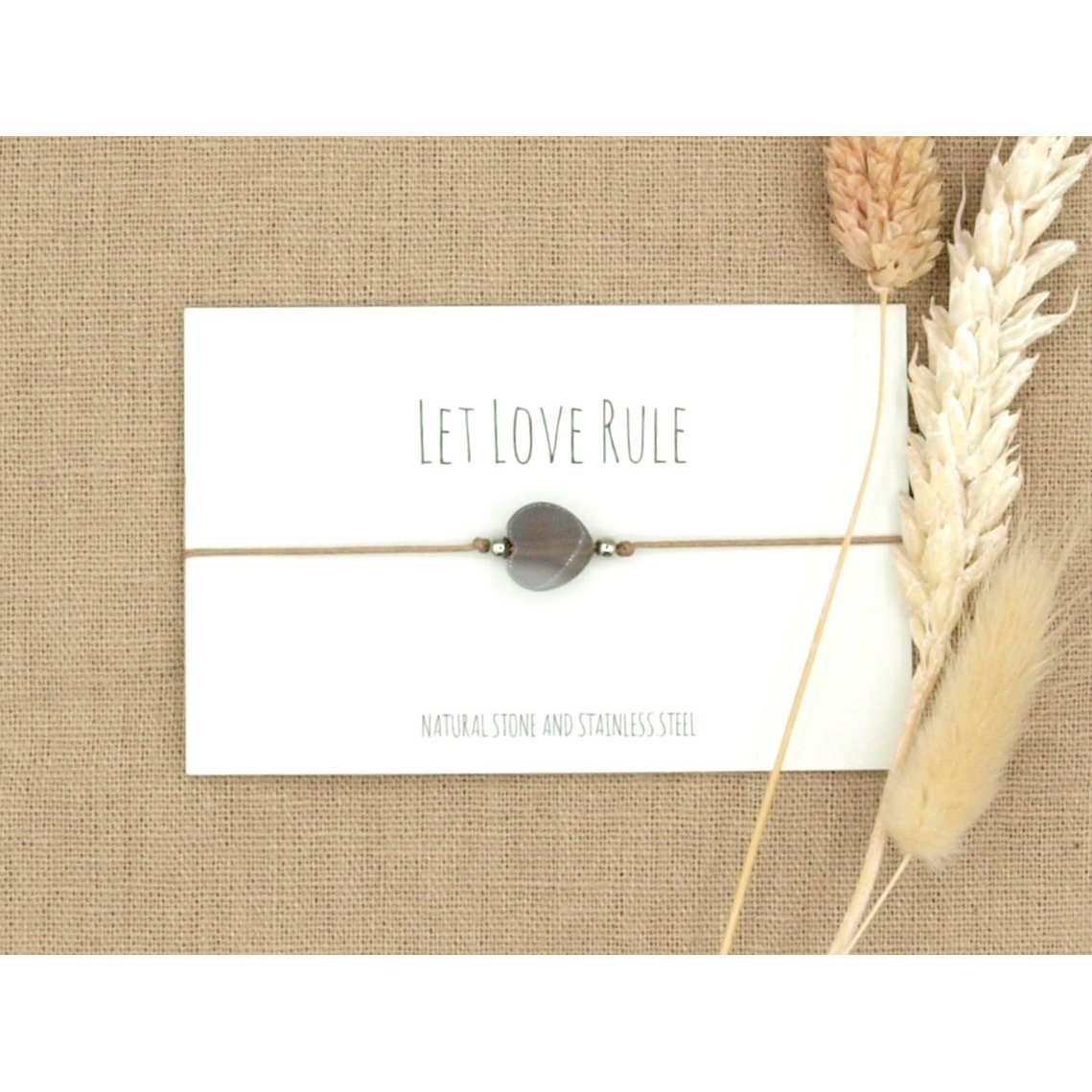 Armband love agaat goud,zilver RVS