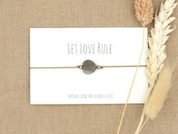 Armband love agaat goud,zilver RVS