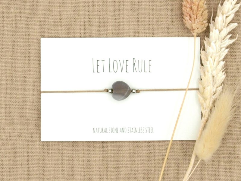 Armband love agaat goud,zilver RVS