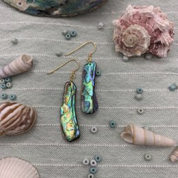 Shell earrings | gold (Abalone/Paua) handmade Mother of Pearl ocean jewellery