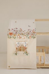 Canopy over bed in the shape of a house "Wilde flower", baby crib house, Decoration for girl's room, personalized baby houses