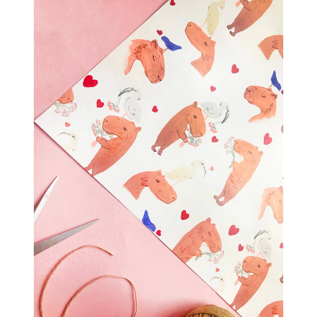 Capybara Gift Wrapping Paper Roll