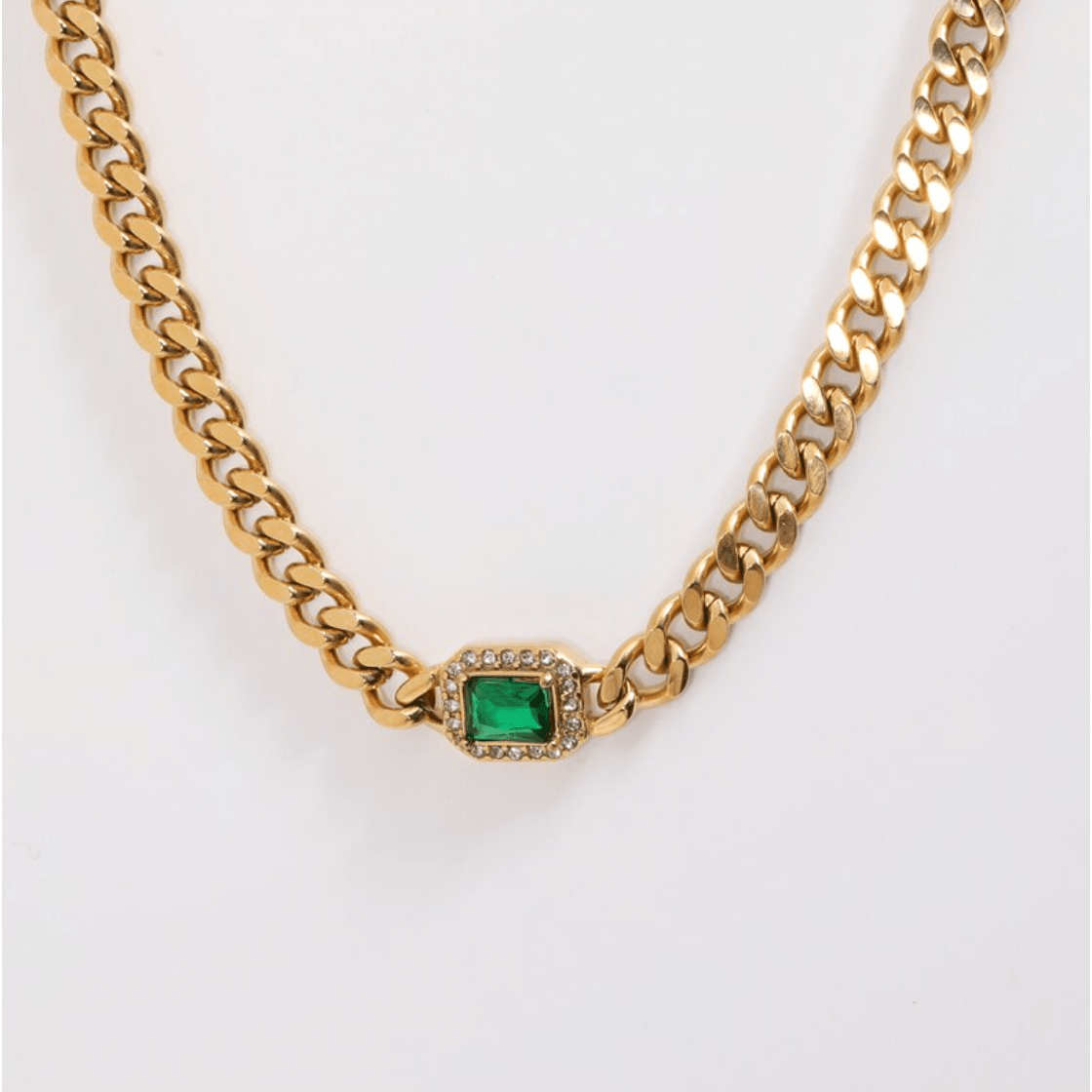 Rafal - Cuban Link Chain Halskæde Cz Crystal Choker