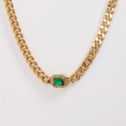 Rafal - Cuban Link Chain Halskæde Cz Crystal Choker