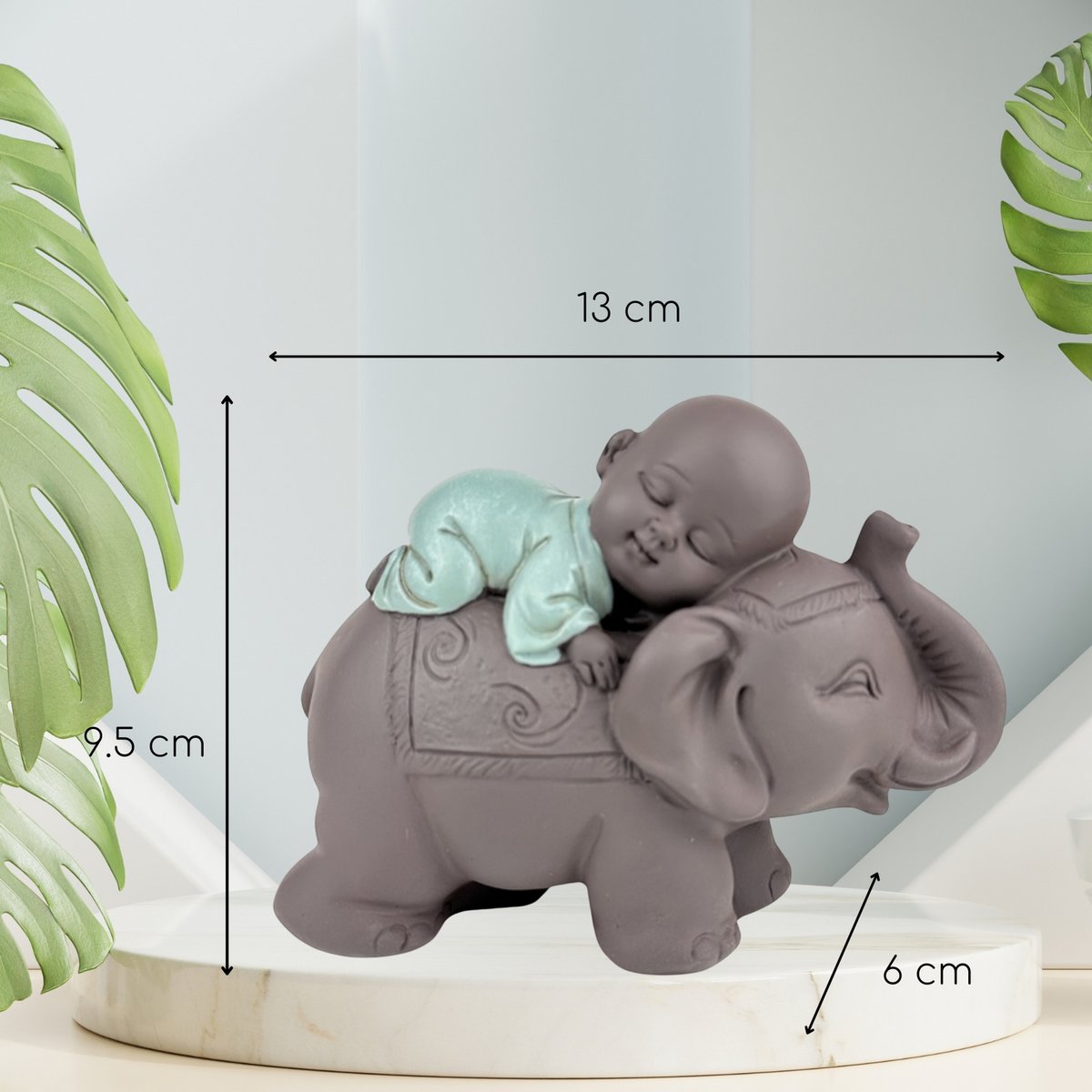 Figurka Buddy – Słoń Bonze – Dekoracja Zen i Feng Shui – Duchowa i zrelaksowana atmosfera – Dekoracyjny pomysł na prezent