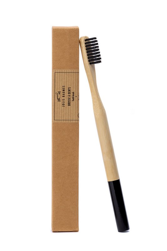 Bamboo Toothbrush Adult Black Medium