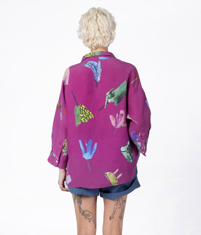 Linnen overhemd Fashionista Magenta