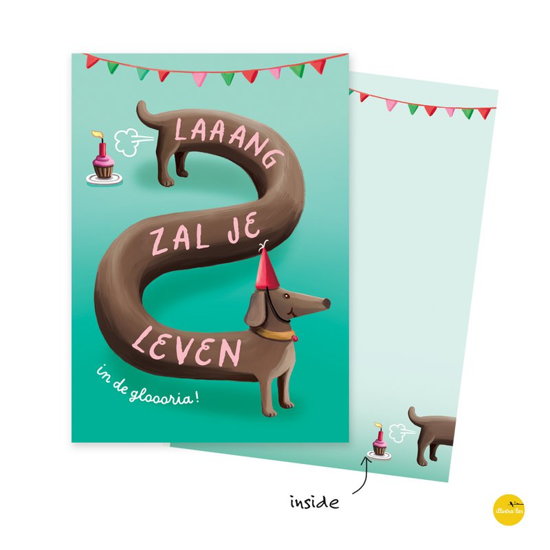 Greeting card Birthday Deckel (Folded Card)