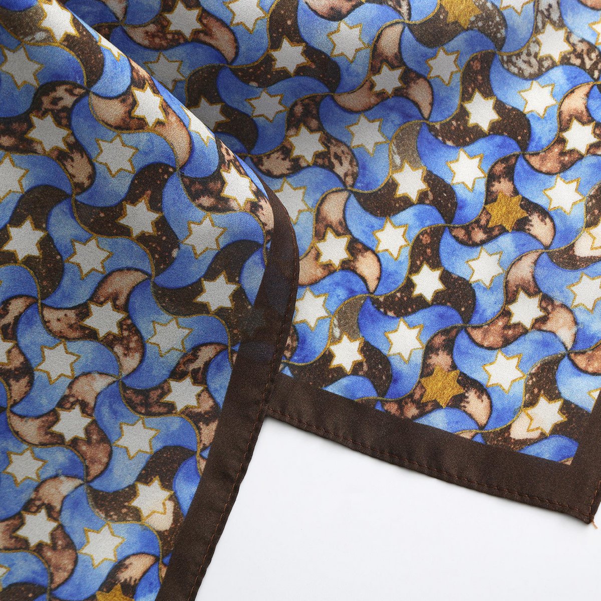 Silk Square Scar for Women Brown