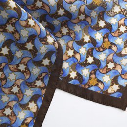 Silk Square Scar for Women Brown