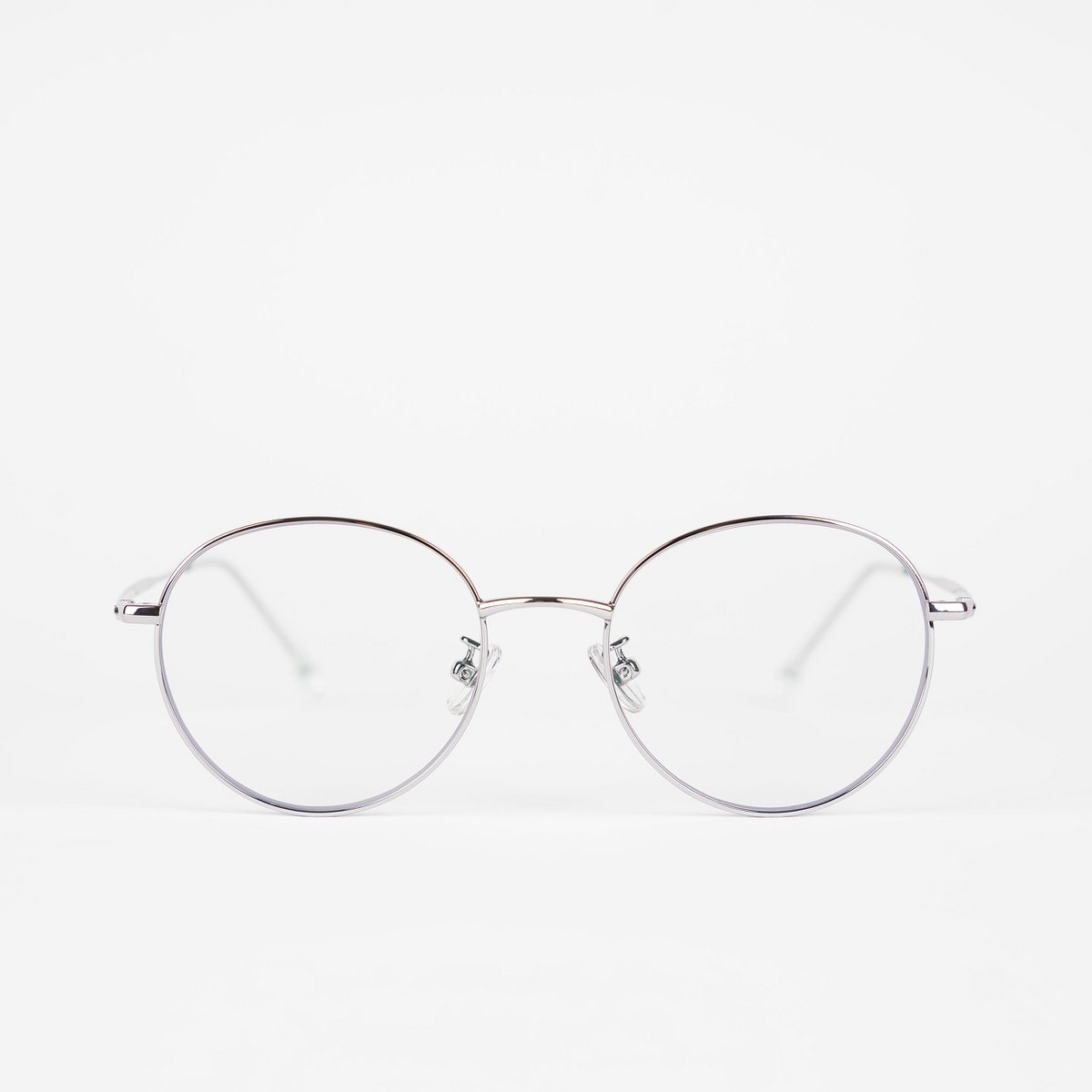 Brooklyn model blue light blocking glasses, metal frame, silver color
