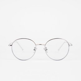 Brooklyn model blue light blocking glasses, metal frame, silver color